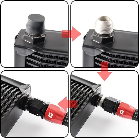 G-Plus 25 Row Aluminium Engine Transmission Oil Toyer Upgrade Topgrade مع BMW 3 Series 335i E90 E92 N54 Black in Saudi Arabia