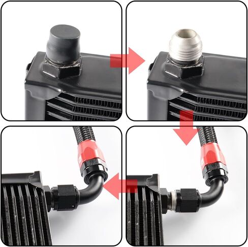 G-Plus 25 Row Aluminium Engine Transmission Oil Toyer Upgrade Topgrade مع BMW 3 Series 335i E90 E92 N54 Black in Saudi Arabia