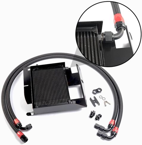 G-Plus 25 Row Aluminium Engine Transmission Oil Toyer Upgrade Topgrade مع BMW 3 Series 335i E90 E92 N54 Black in Saudi Arabia