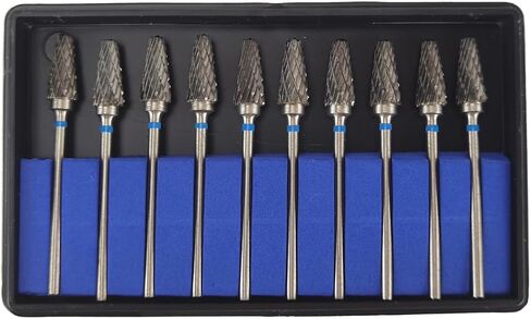 Airgoesin 10pcs Cutting Burs Drill Polisher Cutter Tungsten Carbide, 2.35mm HP Shaft Shank Plaster Alloy Acrylic Polishing Cleaning Grinding in Kuwait