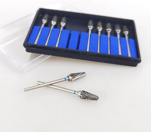 Airgoesin 10pcs Cutting Burs Drill Polisher Cutter Tungsten Carbide, 2.35mm HP Shaft Shank Plaster Alloy Acrylic Polishing Cleaning Grinding in Kuwait
