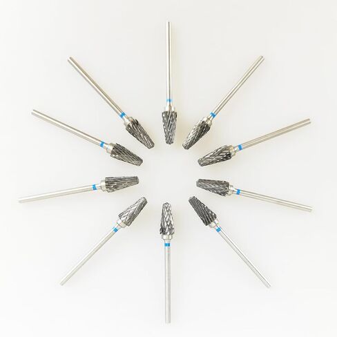 Airgoesin 10pcs Cutting Burs Drill Polisher Cutter Tungsten Carbide, 2.35mm HP Shaft Shank Plaster Alloy Acrylic Polishing Cleaning Grinding in Kuwait