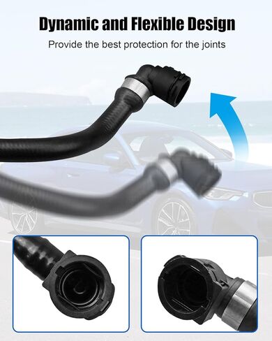خرطوم الرادياتير ملاءمة لـ BMW 230i 2017-2021 Rubber Black ، خرطوم سائل ترموستات بالسيارة استبدال 17128616914 أنبوب مدخل الماء in Saudi Arabia