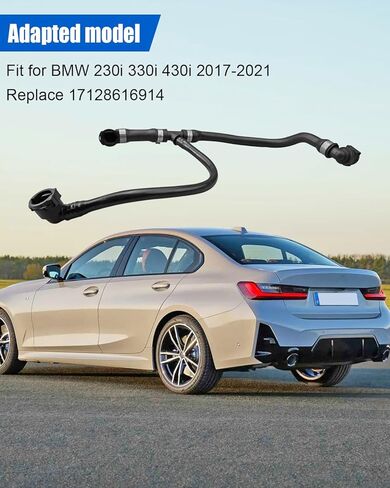 خرطوم الرادياتير ملاءمة لـ BMW 230i 2017-2021 Rubber Black ، خرطوم سائل ترموستات بالسيارة استبدال 17128616914 أنبوب مدخل الماء in Saudi Arabia
