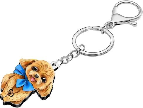 Weveni Acrylic Golden Doodle Keychains for Women Teen Girls Cute Puppy Pet Dog Gifts Poodle Passories محفظة سحر محفظة in Kuwait