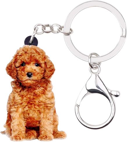 Weveni Acrylic Golden Doodle Keychains for Women Teen Girls Cute Puppy Pet Dog Gifts Poodle Passories محفظة سحر محفظة in Kuwait
