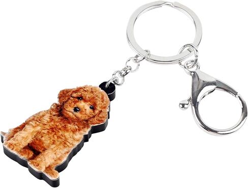 Weveni Acrylic Golden Doodle Keychains for Women Teen Girls Cute Puppy Pet Dog Gifts Poodle Passories محفظة سحر محفظة in Kuwait