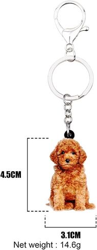 Weveni Acrylic Golden Doodle Keychains for Women Teen Girls Cute Puppy Pet Dog Gifts Poodle Passories محفظة سحر محفظة in Kuwait