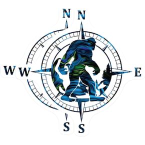 2-Pack Sasquatch Bigfoot Compass Vinyl Sticker - 4 Inches - Bigfoot Decal for Car, Truck, SUV, Van, Window, Bumper, Wall, Laptop, Tablet, Cup, Tumbler and Any Smooth Surface in Kuwait