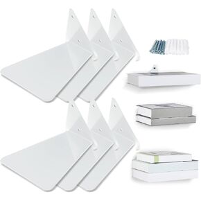 6 Pieces 6 Pieces Invisible Floating Bookshelf for Wall Mount Iron Floating Book Shelves Multipurpose Hidden Hanging Bookshelves wall Book holders for Bedroom Home Office Library Bookcase (Black) in Saudi Arabia