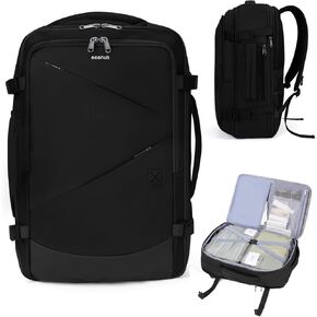 ECOHUB 30L Carry on Travel Backpack for Men Women 18x14x8, 17 inch Expandable Airlines Personal Item Bag Water Resistant Laptop Backpack Flight Approved with USB Slot & Wet Pocket, Black in Kuwait
