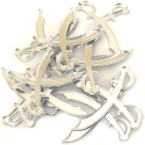 Pirate Cutlass Shaped Crafting Mirrors, Set of 10, Many Colours, Shatterproof Acrylic, Silver Mirror, Pack of 10 x 9cm in Saudi Arabia