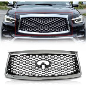 KARPAL Front Bumper Grille Assembly Chrome Grill 623106GW0A Compatible with 2018 2019 2020 2021 INFINITI QX80 in Kuwait