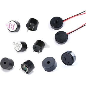 10pcs 3V 3.3V 5V 12V 24V Active Buzzer Magnetic Long Continous Beep Tone 12MM 9.5MM Active/Passive Piezo Buzzers(12x9.5mm-12V-active) in Saudi Arabia