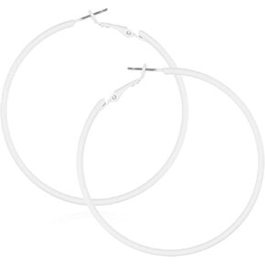 2Pcs Hoop Earrings for Women 70s 80s 90s Large Retro Neon Earrings 60mm Hoop Earrings Cute Beach Earrings Party Earrings Accessories for Women in Saudi Arabia