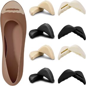 8 Pairs Toe Inserts Big Toe Plug Shoe Pads Reusable Soft Sponge Foam Toe Filler for Shoes Too Big Shoe Filler Unisex Suitable Casual Sports High Heels Boots (Black Beige) in Kuwait