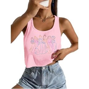 Magical Tank Tops for Women Magic Princess Shirt Magic Kingdom Graphic Tee Holiday Sleeveless Crop Tops in Saudi Arabia