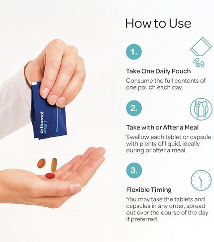 Orthomol Vital F Vial للنساء ، مكملات فيتامين لمدة 30 يومًا-الطاقة اليومية ، الحد من التعب ودعم الحيوية مع الفيتامينات A ، B ، C ، D ، E ، K ، Omega-3 واليود in Kuwait
