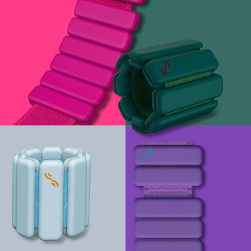 Sportneer Ankle Weights Wrist Weights - Set of 2 (2lb Each) | Adjustable Wearable Silicone Bracelet Wrist Bangles for Women | Yoga, Dance, Barre, Pilates, Swimming, Cardio, Aerobics, Gym, Walking, Workout, Pool in Kuwait