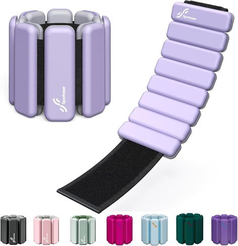 Sportneer Ankle Weights Wrist Weights - Set of 2 (2lb Each) | Adjustable Wearable Silicone Bracelet Wrist Bangles for Women | Yoga, Dance, Barre, Pilates, Swimming, Cardio, Aerobics, Gym, Walking, Workout, Pool in Kuwait