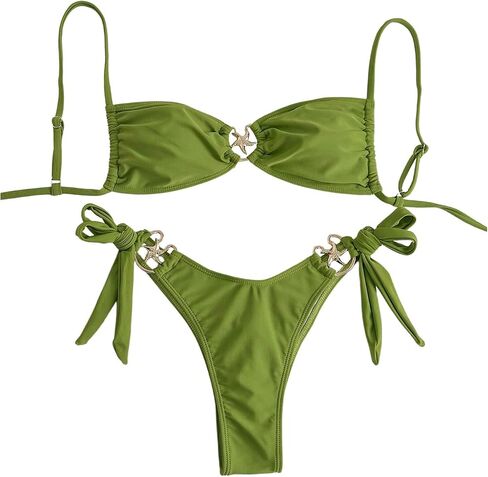 Milumia Women's 2 Piece Bikini Set Starfish Decor Spaghetti Strap Tie Side Swimwear in Saudi Arabia