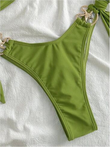 Milumia Women's 2 Piece Bikini Set Starfish Decor Spaghetti Strap Tie Side Swimwear in Saudi Arabia