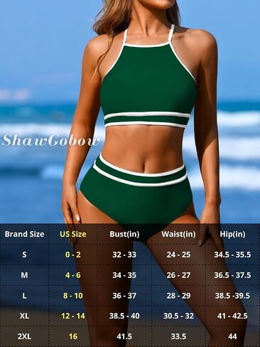 High Waisted Bikini Sets,High Neck Halter Top Swimsuits for Women,Modest Color Block Swimsuit Beach Vacation Pool in Saudi Arabia