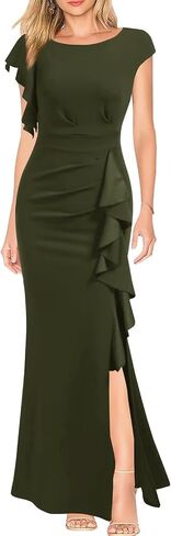 Ouyisha Mother of The Bride Dress 2025 Satin Long Mermaid Formal Evening Party Gowns with Ruffle in Saudi Arabia