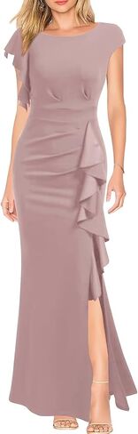 Ouyisha Mother of The Bride Dress 2025 Satin Long Mermaid Formal Evening Party Gowns with Ruffle in Saudi Arabia