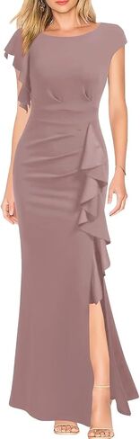 Ouyisha Mother of The Bride Dress 2025 Satin Long Mermaid Formal Evening Party Gowns with Ruffle in Saudi Arabia