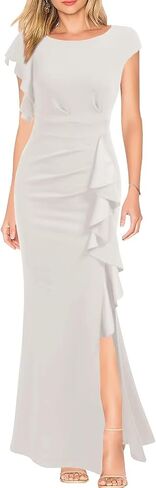 Ouyisha Mother of The Bride Dress 2025 Satin Long Mermaid Formal Evening Party Gowns with Ruffle in Saudi Arabia