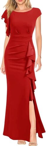 Ouyisha Mother of The Bride Dress 2025 Satin Long Mermaid Formal Evening Party Gowns with Ruffle in Saudi Arabia
