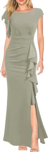 Ouyisha Mother of The Bride Dress 2025 Satin Long Mermaid Formal Evening Party Gowns with Ruffle in Saudi Arabia