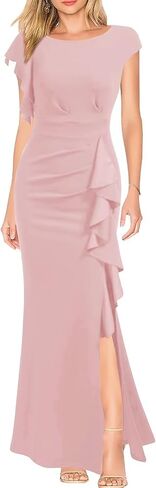 Ouyisha Mother of The Bride Dress 2025 Satin Long Mermaid Formal Evening Party Gowns with Ruffle in Saudi Arabia
