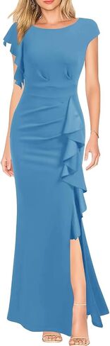 Ouyisha Mother of The Bride Dress 2025 Satin Long Mermaid Formal Evening Party Gowns with Ruffle in Saudi Arabia