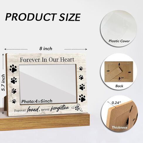 Pet Memorial Frame Wooden Picture Frames Sympathy Pet Loss Gift Picture Frames for Desk Loss of a Dog Sympathy Gift Dog Passing Away Gifts Loss of Pet Dog Memory Gifts Picture Frame 4x6 - Jk0247 in Saudi Arabia