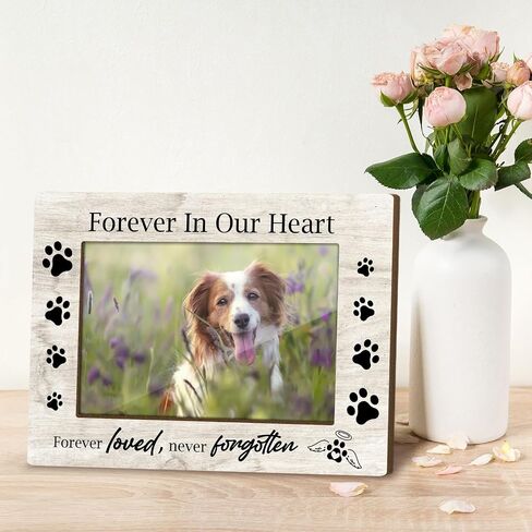 Pet Memorial Frame Wooden Picture Frames Sympathy Pet Loss Gift Picture Frames for Desk Loss of a Dog Sympathy Gift Dog Passing Away Gifts Loss of Pet Dog Memory Gifts Picture Frame 4x6 - Jk0247 in Saudi Arabia