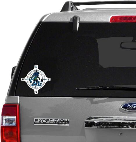 2-Pack Sasquatch Bigfoot Compass Vinyl Sticker - 4 Inches - Bigfoot Decal for Car, Truck, SUV, Van, Window, Bumper, Wall, Laptop, Tablet, Cup, Tumbler and Any Smooth Surface in Saudi Arabia