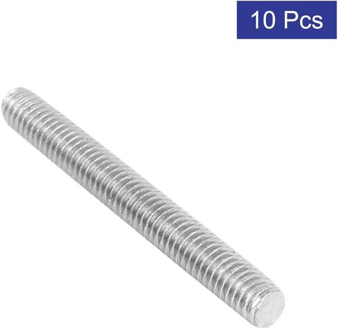uxcell M5 x 130mm 304 Stainless Steel Fully Threaded Rod Bar Studs Silver Tone 10 Pcs in Saudi Arabia