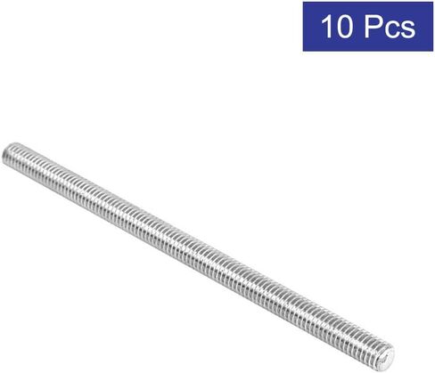 uxcell M5 x 130mm 304 Stainless Steel Fully Threaded Rod Bar Studs Silver Tone 10 Pcs in Saudi Arabia