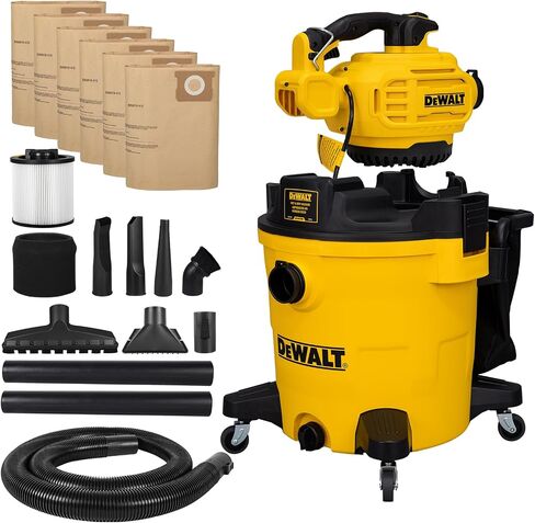 DEWALT Shop Vacuum Wet and Dry Vac with Detachable Leaf Blower, 3 in 1 Heavy Duty Wet Dry Vacuum Cleaner 9 Gal for Home, Garage, Car, Workshop, Jobsite, Lawn Care, Yard, Patio, 5 Peak HP, DXV209P in Saudi Arabia