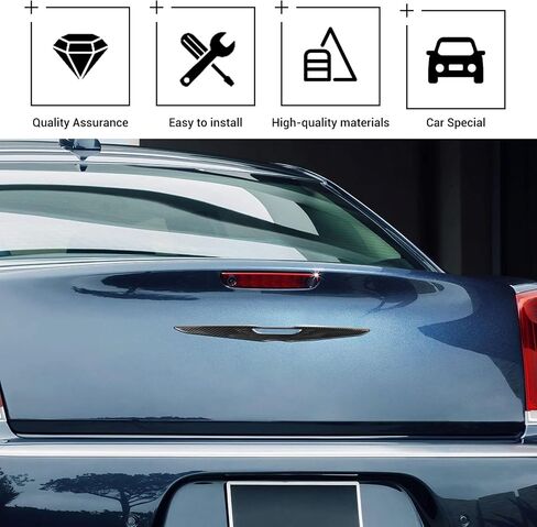 Hoolcar Front Pumper Center Grille Cover Emblem Cover Cover Badge Tlaming Trim متوافق مع 2015-2022 Chrysler 300 300C ، Black in Kuwait