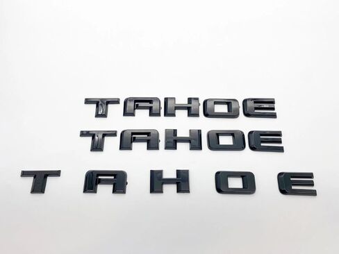 3pcs Tahoe Emblem 3D Letters Padge Padge Pargelate Placing for 2019-2023 Tahoe Genuine 84910058 (Overlay Emblem Gloss Black Plus LT) in Kuwait