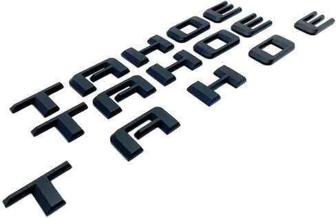 3pcs Tahoe Emblem 3D Letters Padge Padge Pargelate Placing for 2019-2023 Tahoe Genuine 84910058 (Overlay Emblem Gloss Black Plus LT) in Kuwait