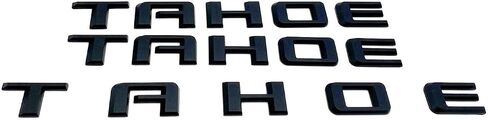 3pcs Tahoe Emblem 3D Letters Padge Padge Pargelate Placing for 2019-2023 Tahoe Genuine 84910058 (Overlay Emblem Gloss Black Plus LT) in Kuwait