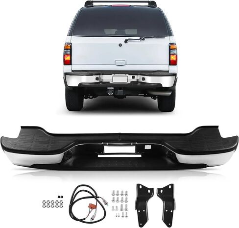 PENSUN Rear Step Bumper Compatible with 2000-2006 Chevy Suburban 1500/2500 Tahoe GMC Yukon XL, Chrome Back Bumper Cover with Step Pad in Saudi Arabia