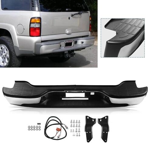 PENSUN Rear Step Bumper Compatible with 2000-2006 Chevy Suburban 1500/2500 Tahoe GMC Yukon XL, Chrome Back Bumper Cover with Step Pad in Saudi Arabia