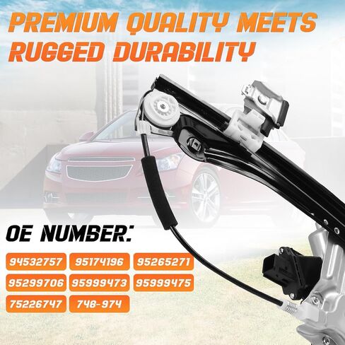 748-974 منظم نافذة الطاقة الجانبي للبرنامج الأمامي مع محرك متوافق مع Chevy Cruze 2011-2015 ، Chevrolet Cruze Limited 2016- مع تلقائي لأعلى ولأسفل (موصل دبابيس 7)- يحل محل # 94532757 in Kuwait