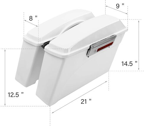 Hard Saddlebags Saddle bags W/Chrome Conversion Brackets for Harley Davidson 1984-2017 Softail Models FLST, FLSTC, FLSTF, FLSTN FLSTS models,White in Saudi Arabia