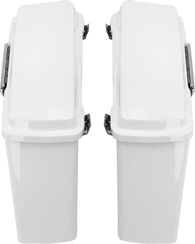 Hard Saddlebags Saddle bags W/Chrome Conversion Brackets for Harley Davidson 1984-2017 Softail Models FLST, FLSTC, FLSTF, FLSTN FLSTS models,White in Saudi Arabia